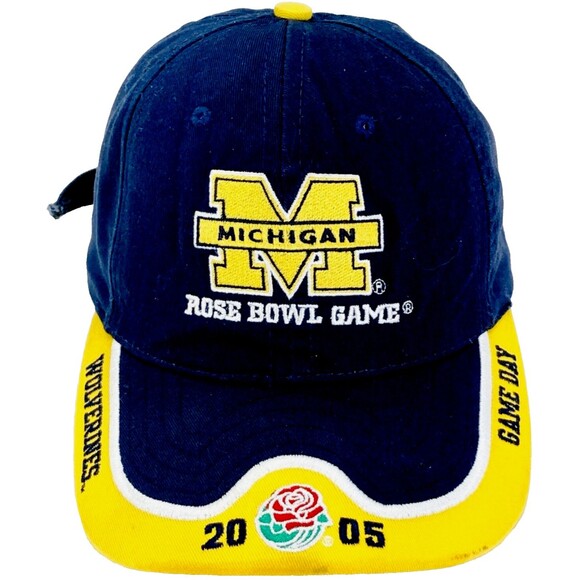 Michigan Wolverines Cap 2005 Rose Bowl Gameday Blue w Gold Strapback Authentic - Picture 1 of 14